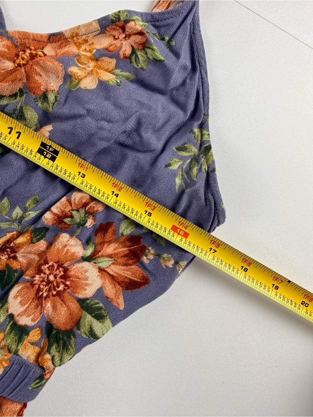 American Eagle Floral Wide Leg Cropped Jumpsuit Large Boho Culotte Romper - Picture 6 of 9